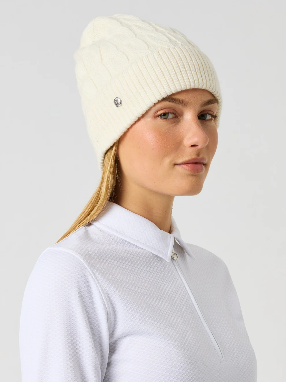 Daily Sports Cable Knit Mützen für Damen Ivory