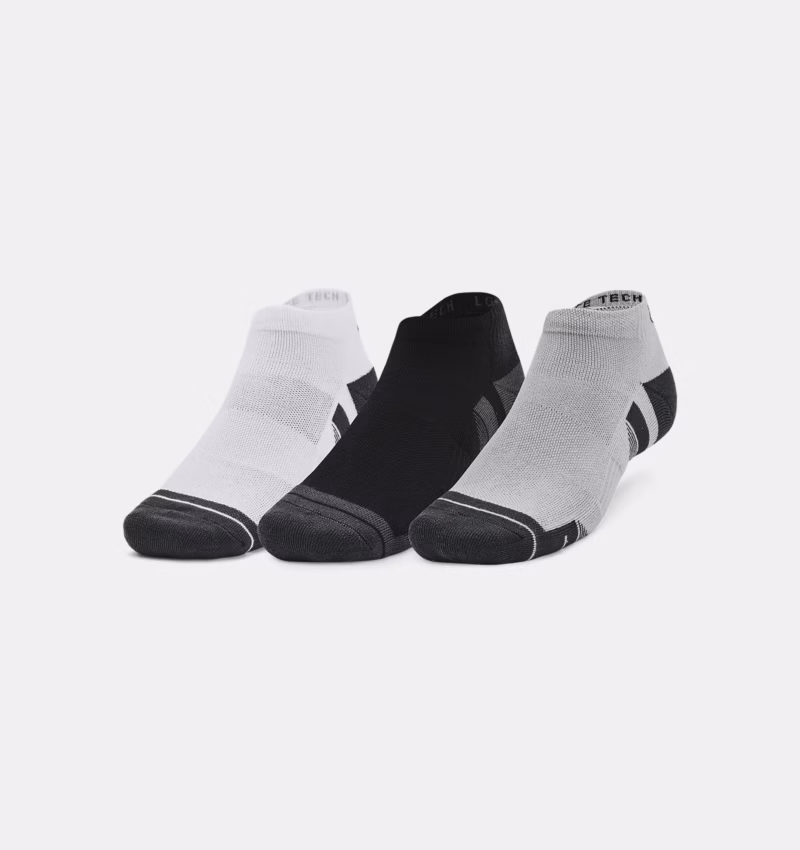 UNDER ARMOUR Performance Tech™ 3pk Socken für Damen und Herren 42-47,5 Schwarz/Grau/Weiß