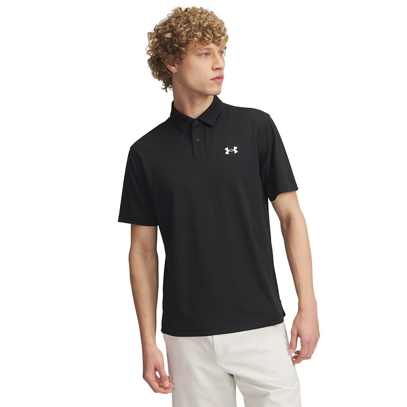 UNDER ARMOUR T2G Pique Polo für Herren Schwarz/Weiß – Bild 2