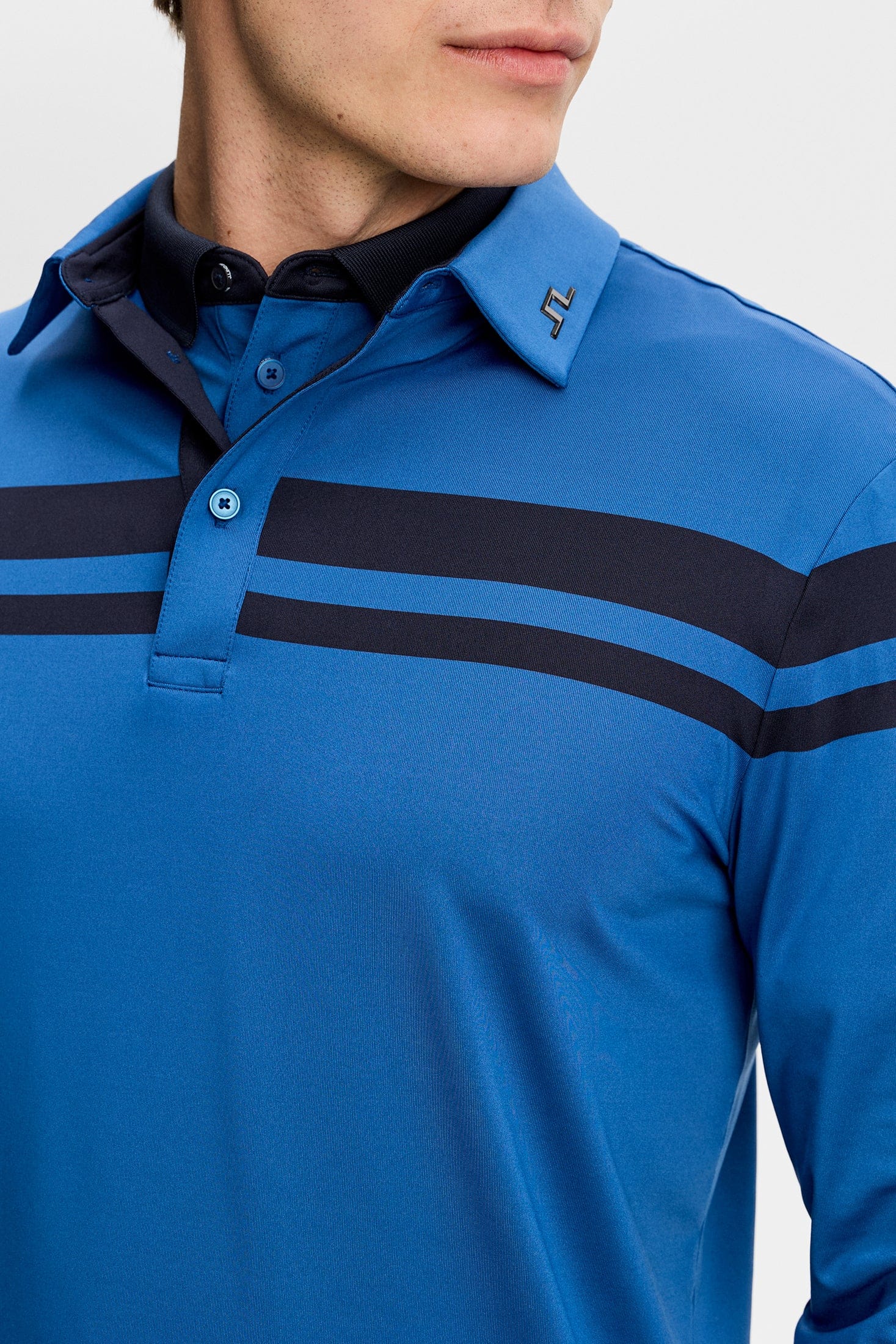 J.Lindeberg Kenny LS Stripe Polo für Herren Set Sail (Blau/Navy) – Bild 4