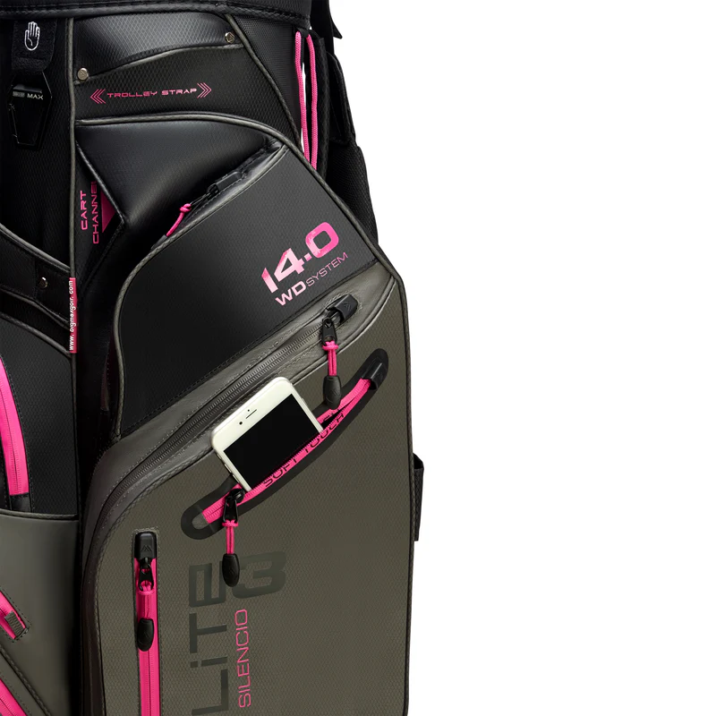 Big Max Dri Lite Silencio 3 Cart Bag – Anthrazit / Schwarz / Fuchsia – Bild 9