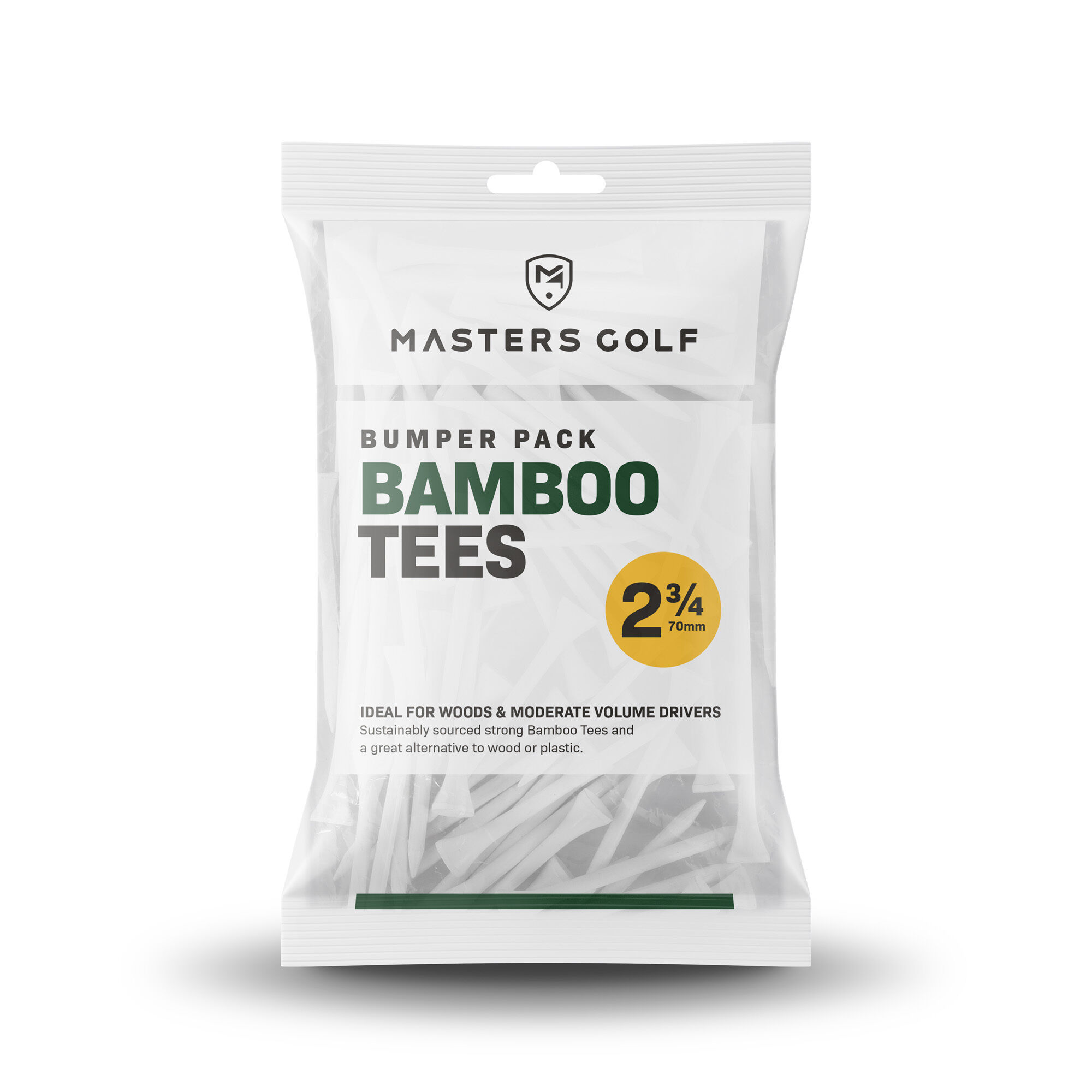 Masters Bambus-Tees 2 3/4 Weiß 110 Stück
