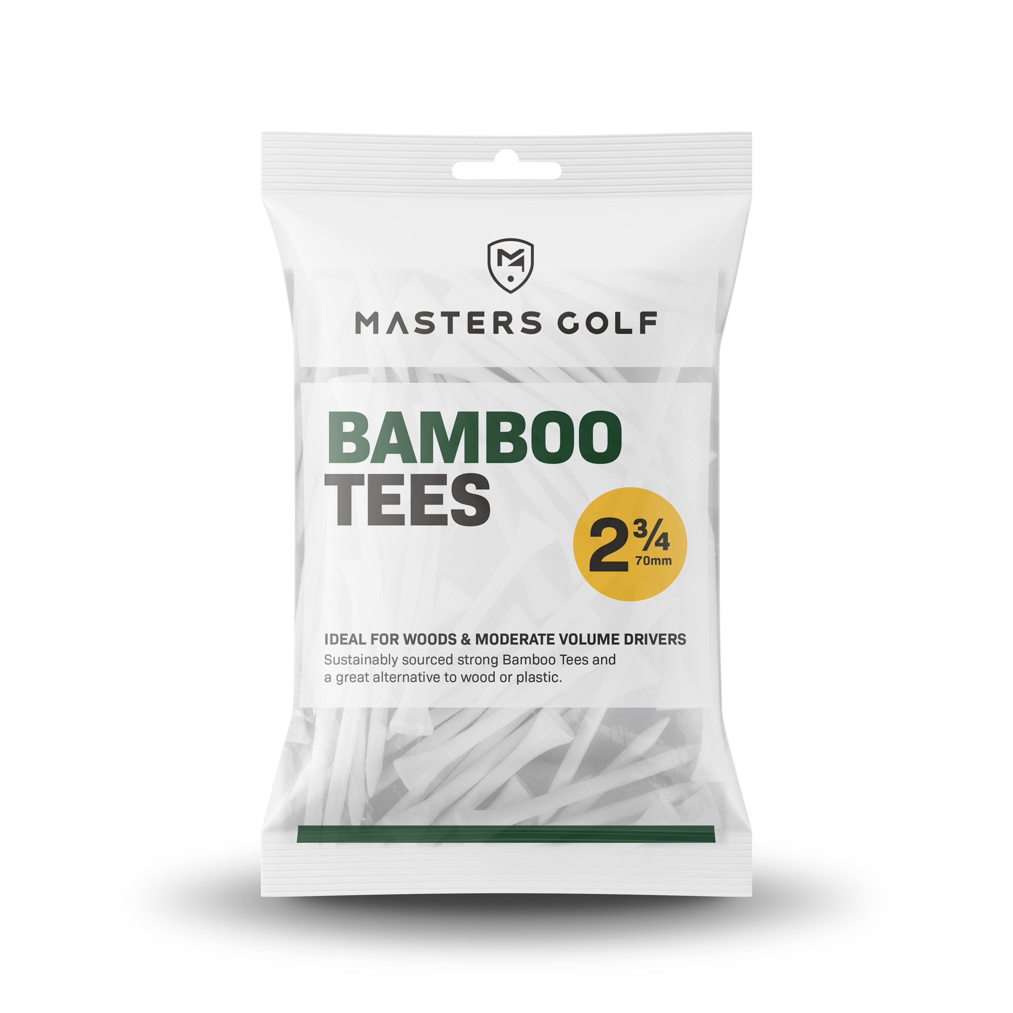Masters Bambus-Tees 2 3/4 Weiß 20 Stück