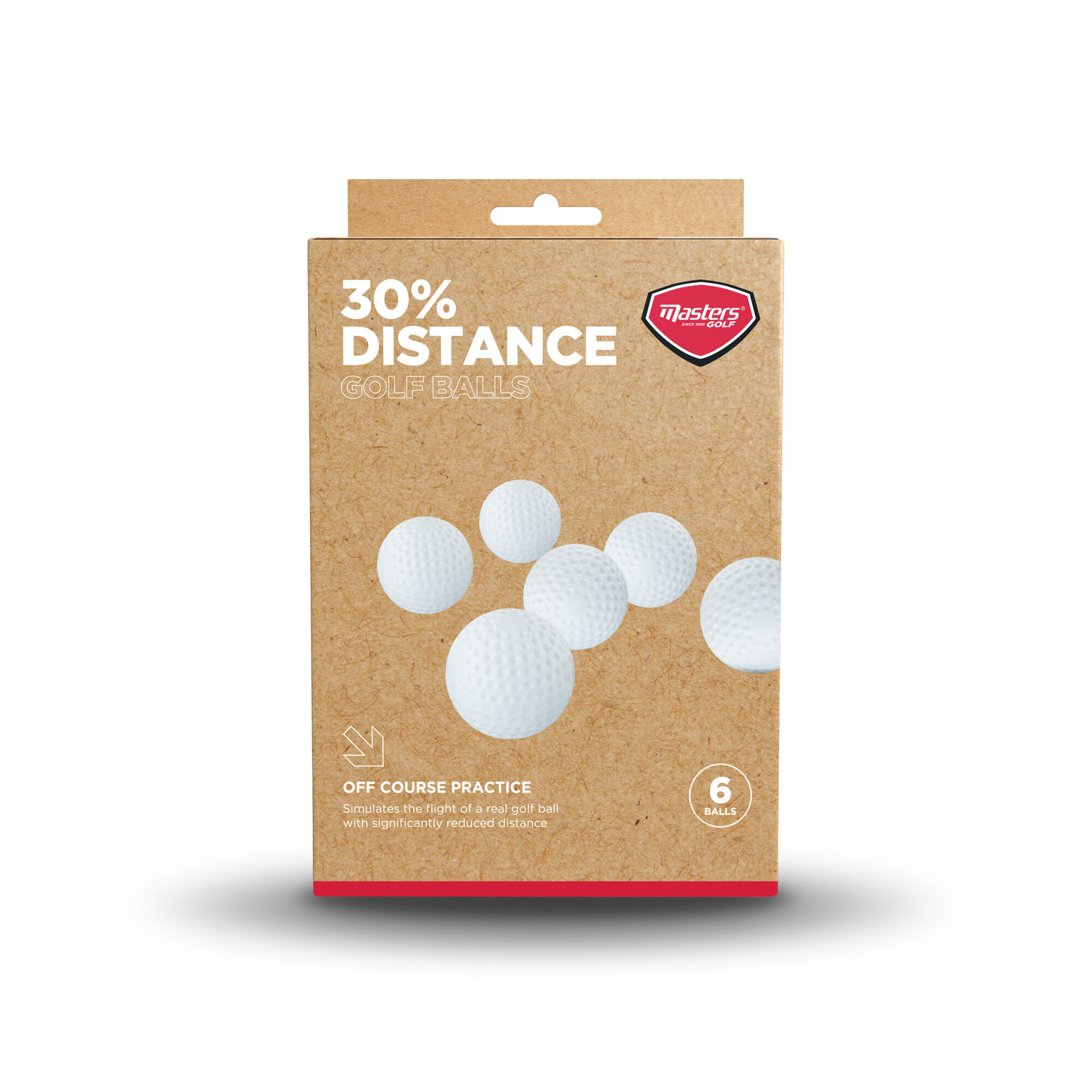 Masters 30% Distance Golf Balls Trainingsbälle aus Kunststoff weiß 6 Stück – Bild 3