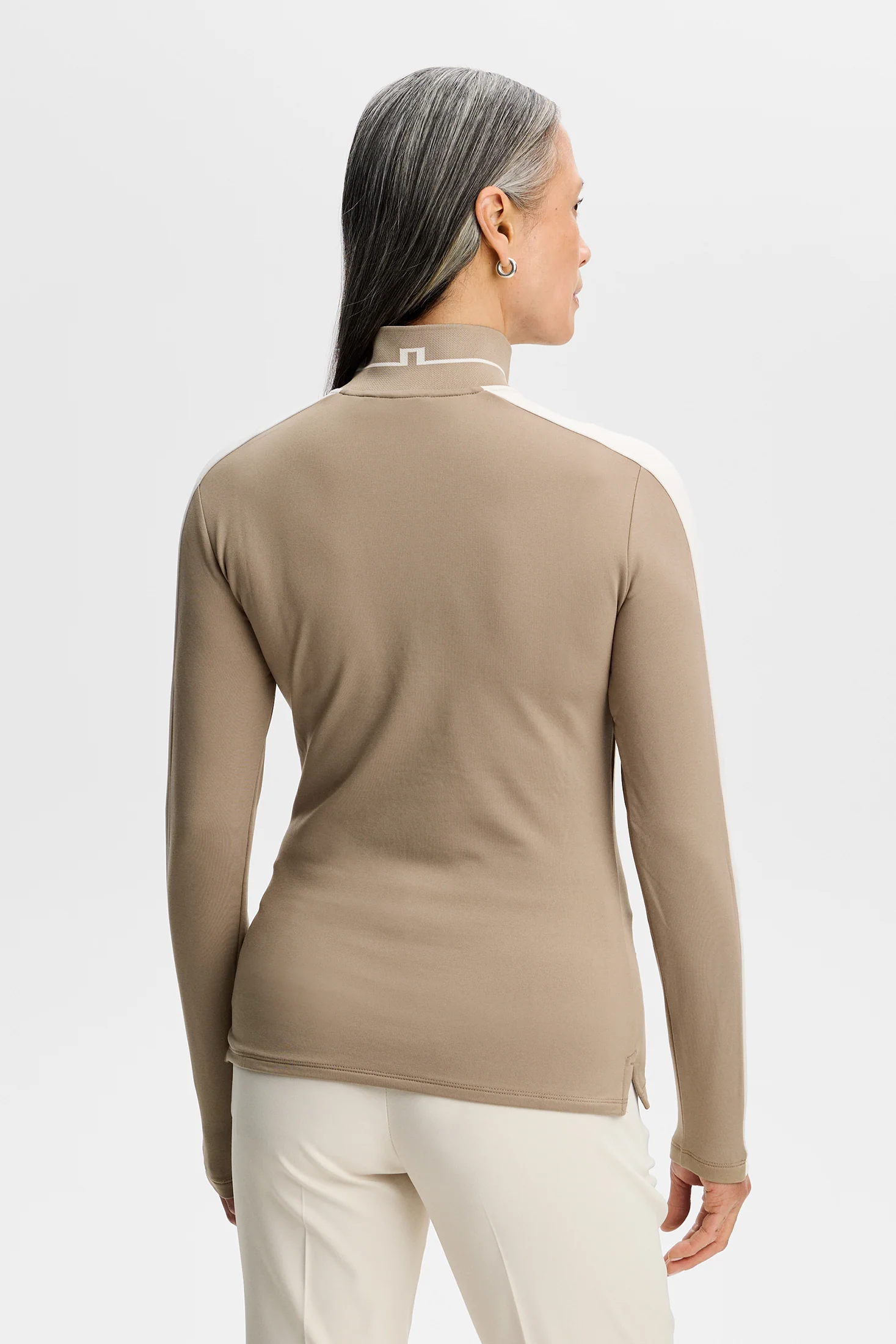 J.Lindeberg Hertta Long Sleeve Polo für Damen Brindle (Dunkelbeige) – Bild 4