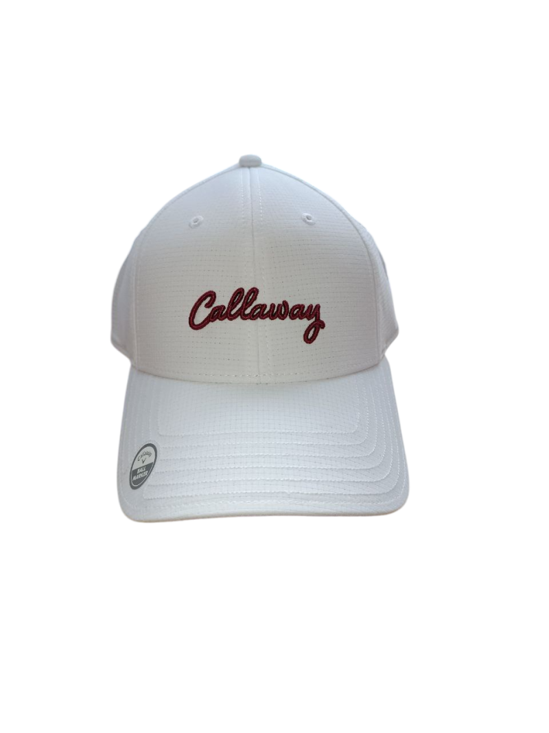Callaway Stitch Magnet Cap für Damen Weiß/Rot Plum 25