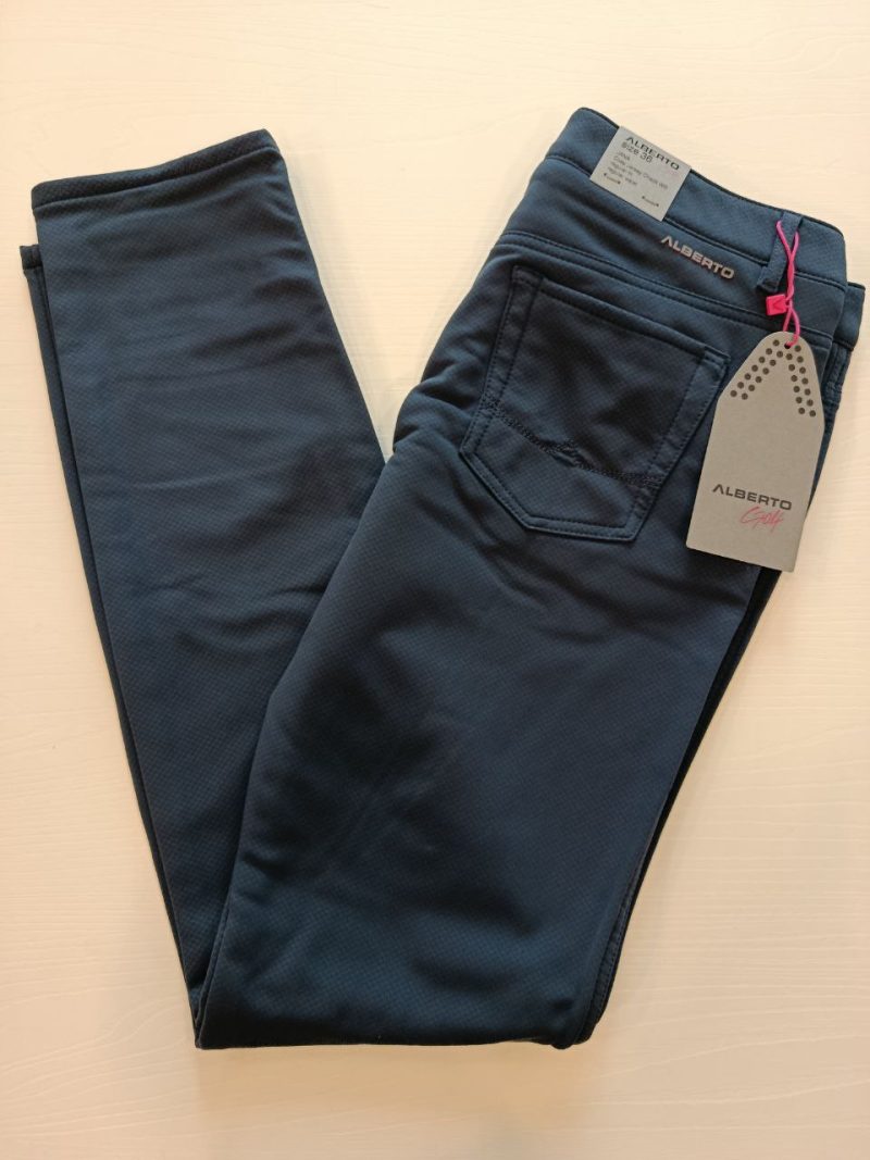 Alberto Jana-Cosy Jersey Check WR Hosen für Damen Navy