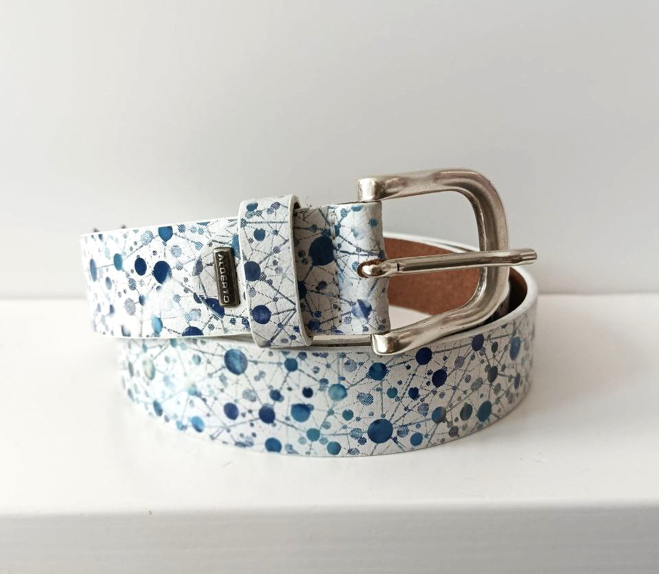 Alberto Gürtel Model 0101/8370 Weiss/Blau