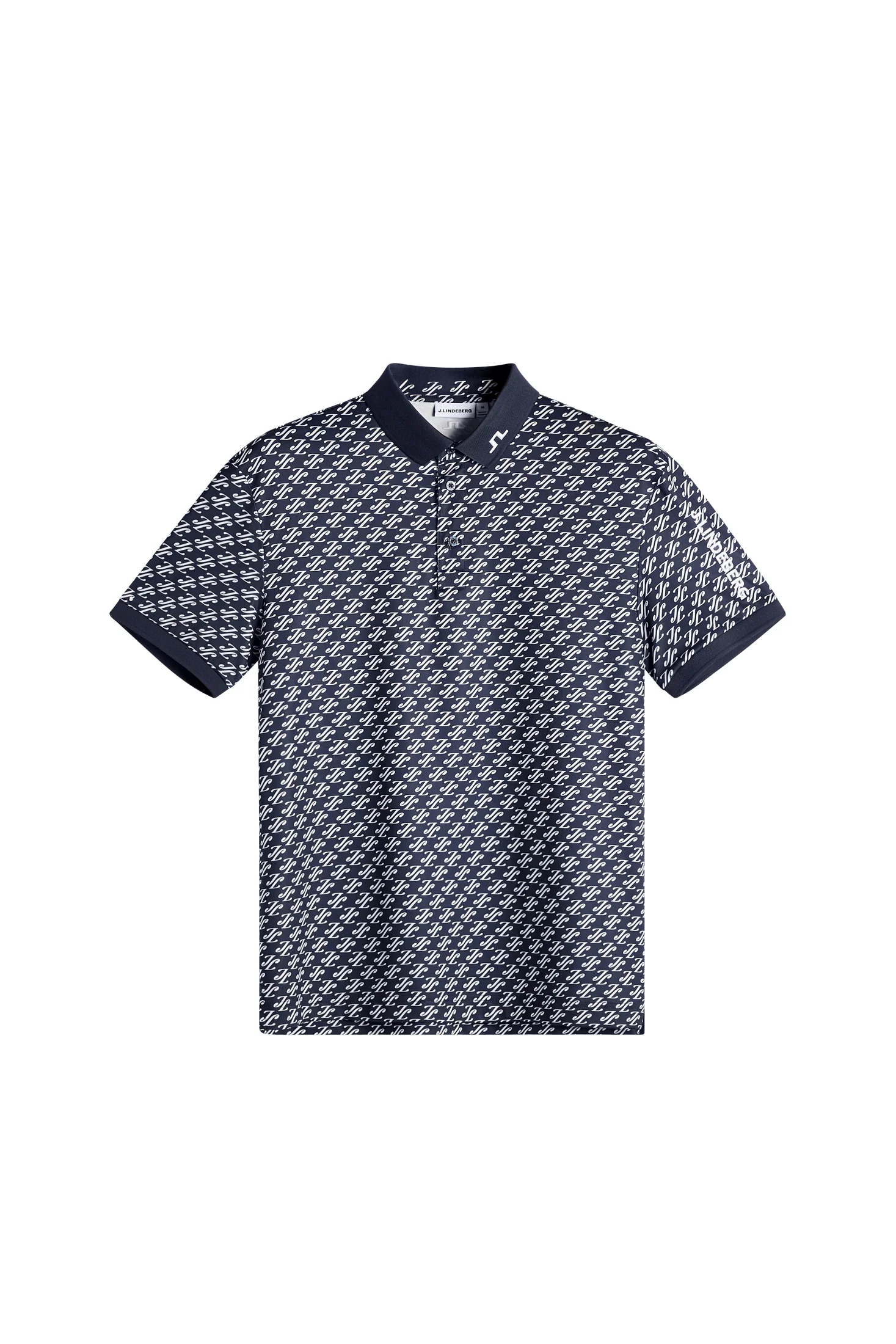 J.Lindeberg Tour Tech Print Polo Herren Cardi Jacquard S - JL Navy – Bild 4