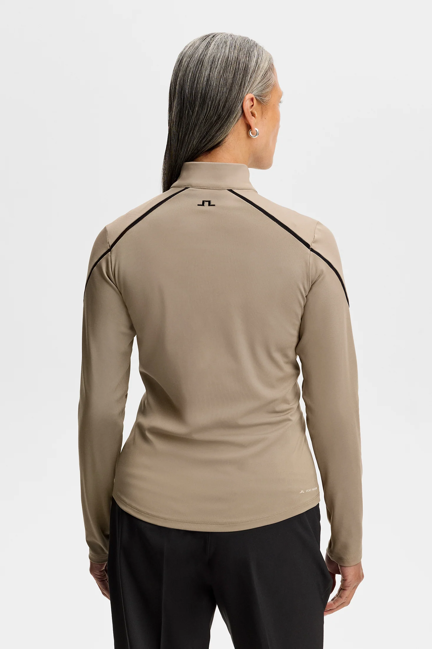 J.Lindeberg Alya Vent Quarter Zip Mid Layer für Damen Brindle (Dunkelbeige) – Bild 2