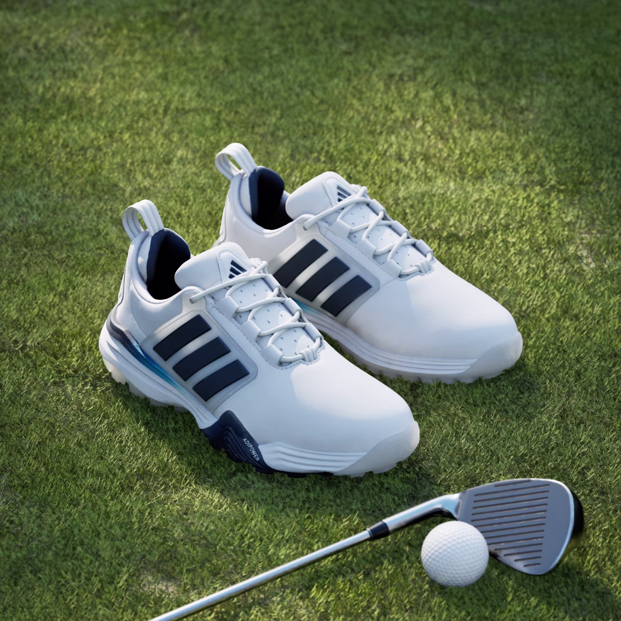 Adidas ADIPOWER 26 SL WD Golfschuhe für Herren Weiß/Navy – Bild 3