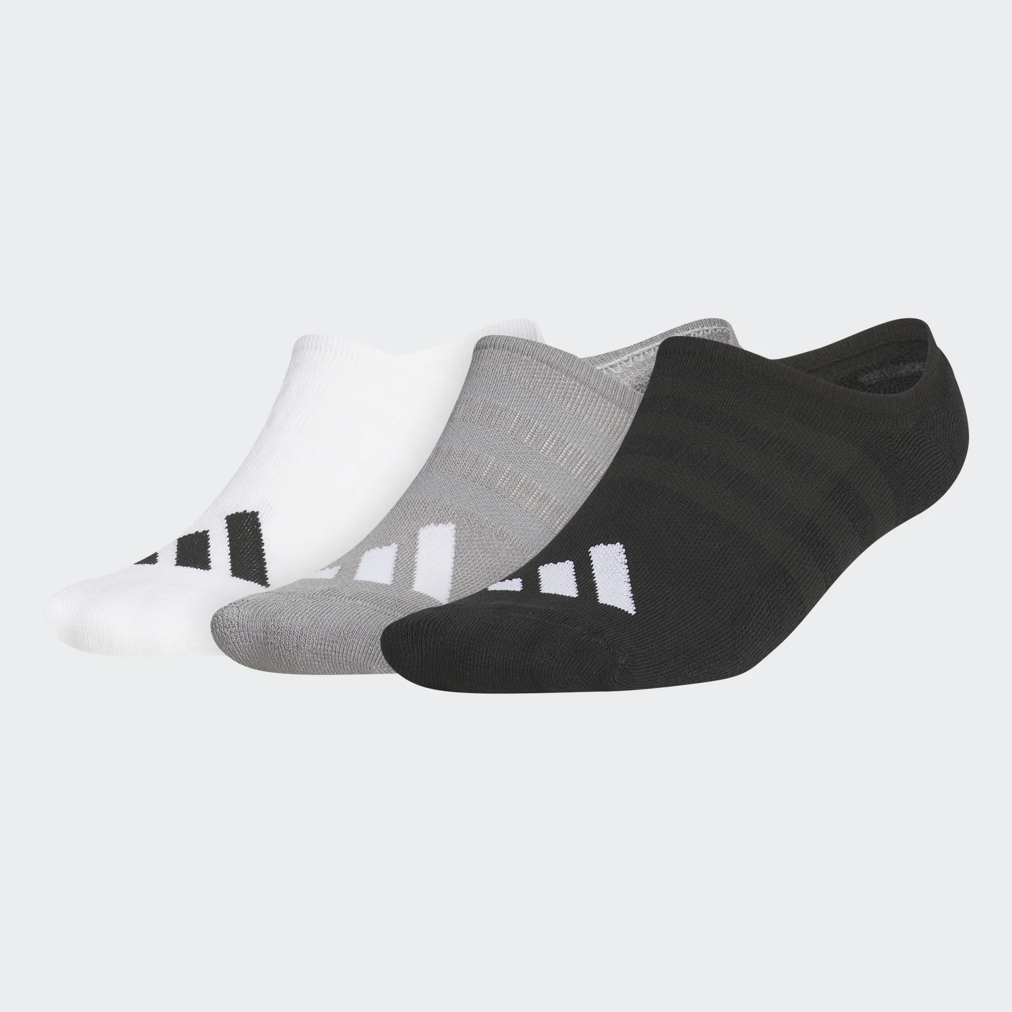 Adidas 3 PK NO SHOW Socken für Herren Weiss/Grau/Schwarz