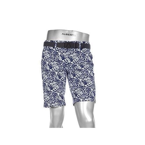 Alberto Earnie Herren Shorts blau-weiß gemustert