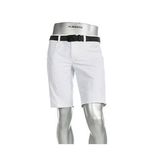 Alberto Earnie Herren Shorts weiß mit blauen Punkten gemustert