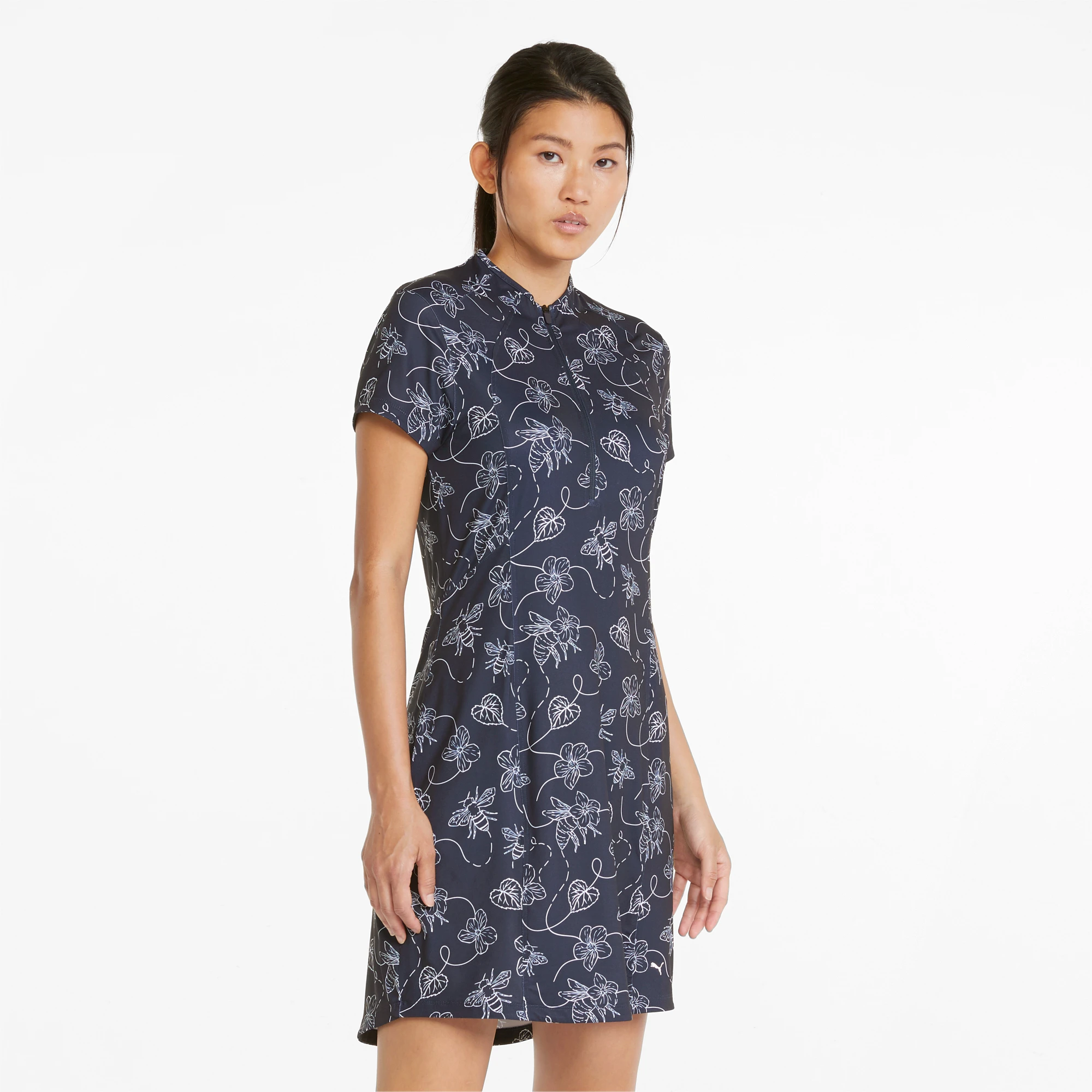 Puma Cloudspun Pollinator Dress Navy/Weiss – Bild 2