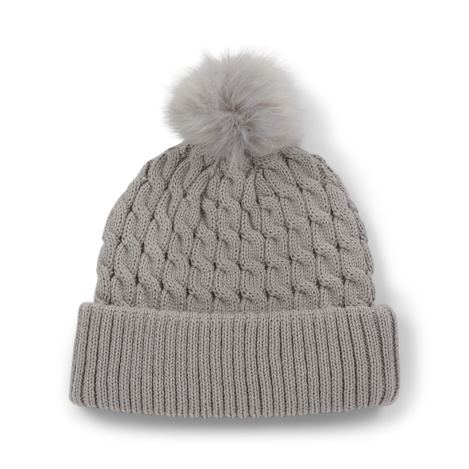 Titleist Cable Knit Pom Pom Wintermütze Grau/Weiss – Bild 2