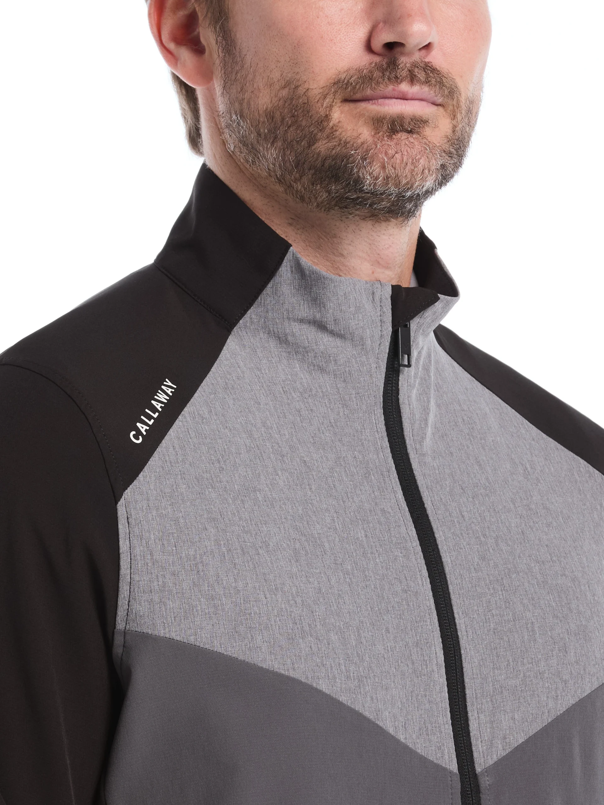 Callaway Full Zip Windjacke für Herren Schwarz/Grau – Bild 3