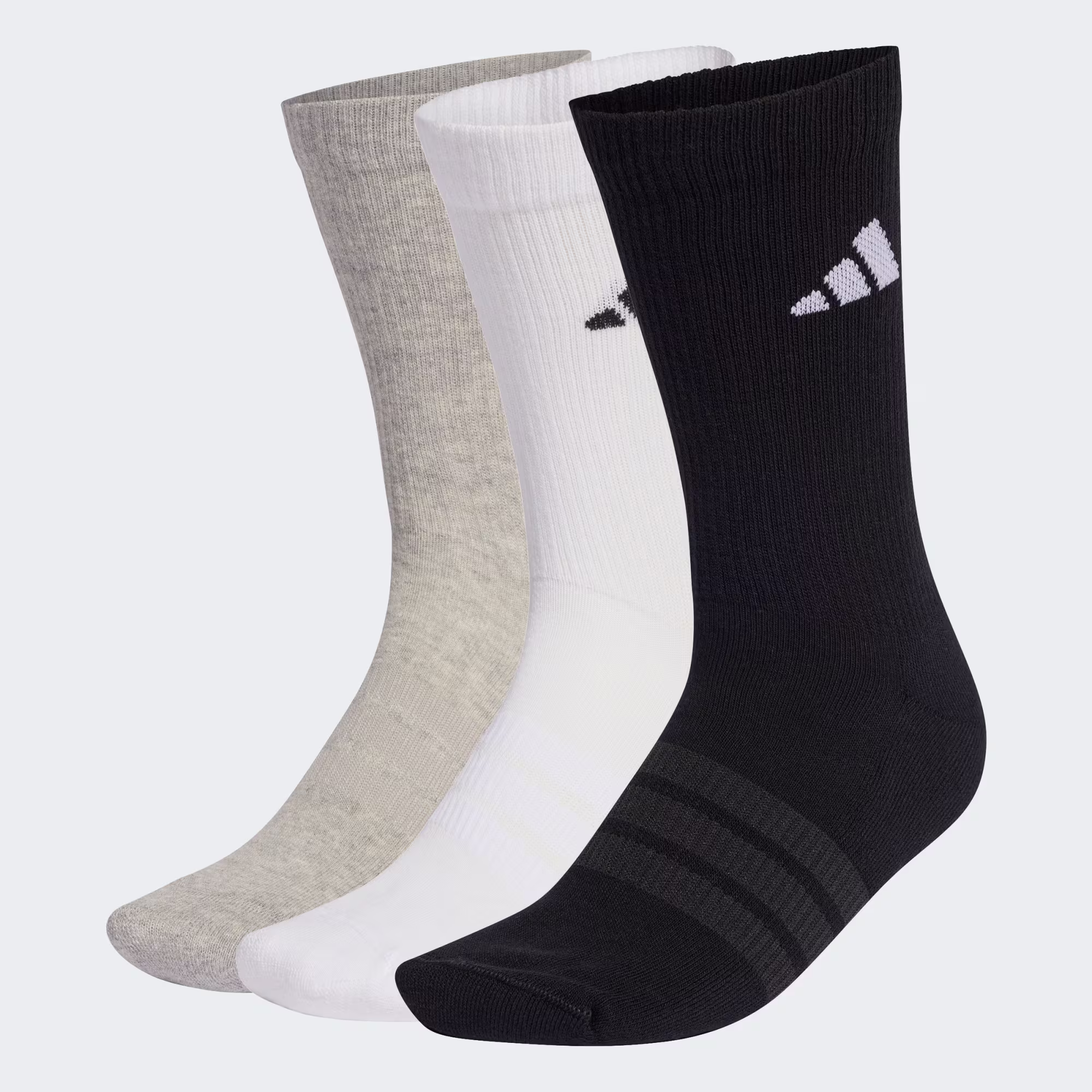 Adidas 3 PK Cushioned Crew Socken für Herren Weiss/Grau/Schwarz
