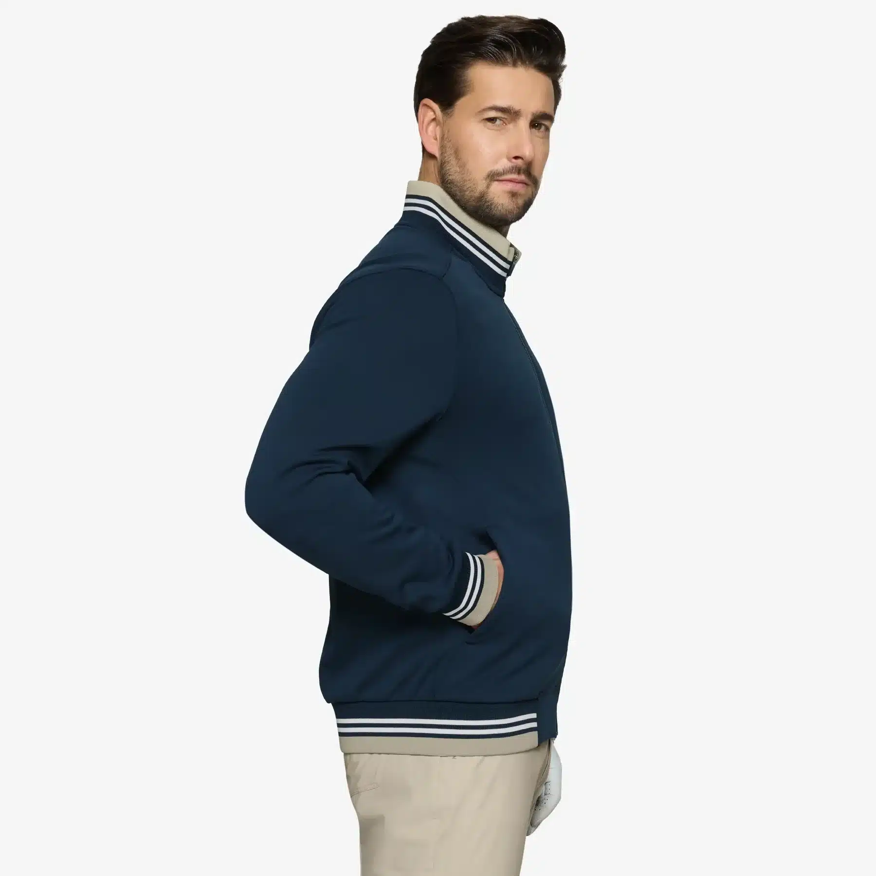 Galvin Green Daniel Insulating Golf Mid Layer für Herren Sand/Navy/Weiß – Bild 3
