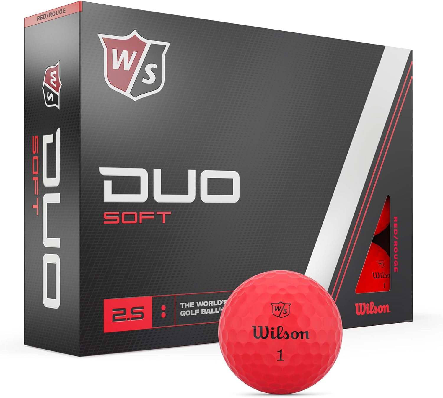 Wilson Staff Duo Soft new 12 GolfbÀlle rot