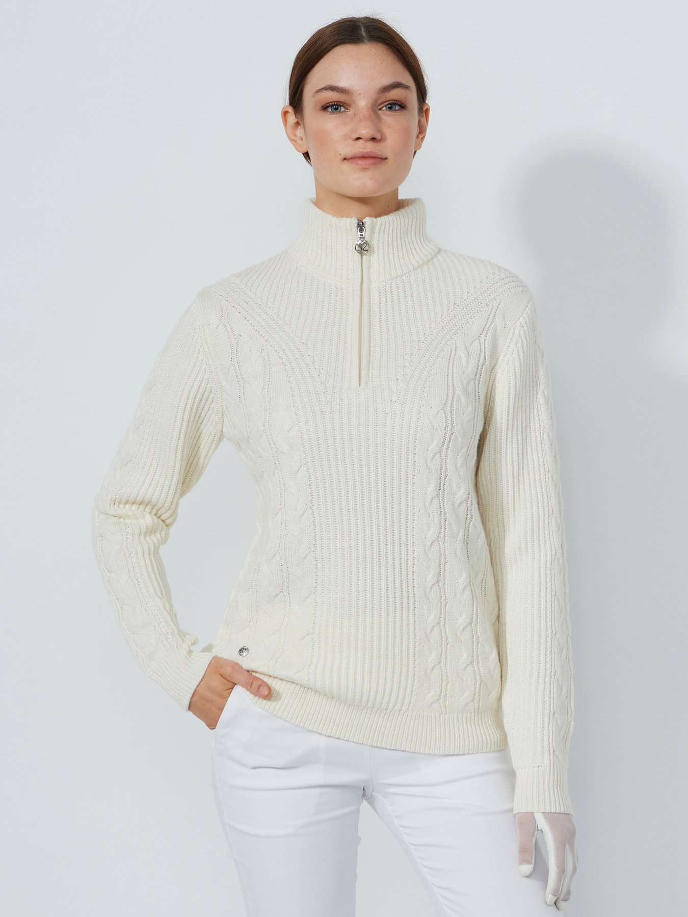 Daily Sports Cable Pullover Lined für Damen Ivory
