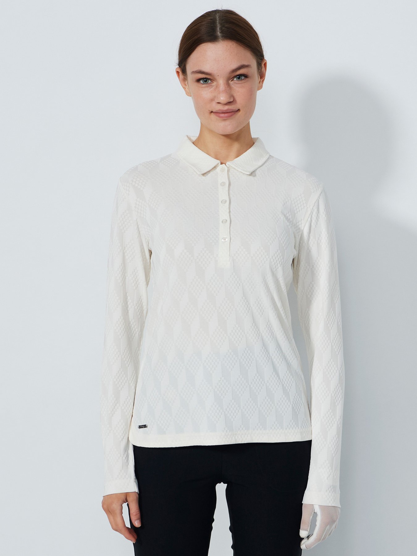 Daily Sports Graphic Jaquard Long-Sleeved Top für Damen Ivory