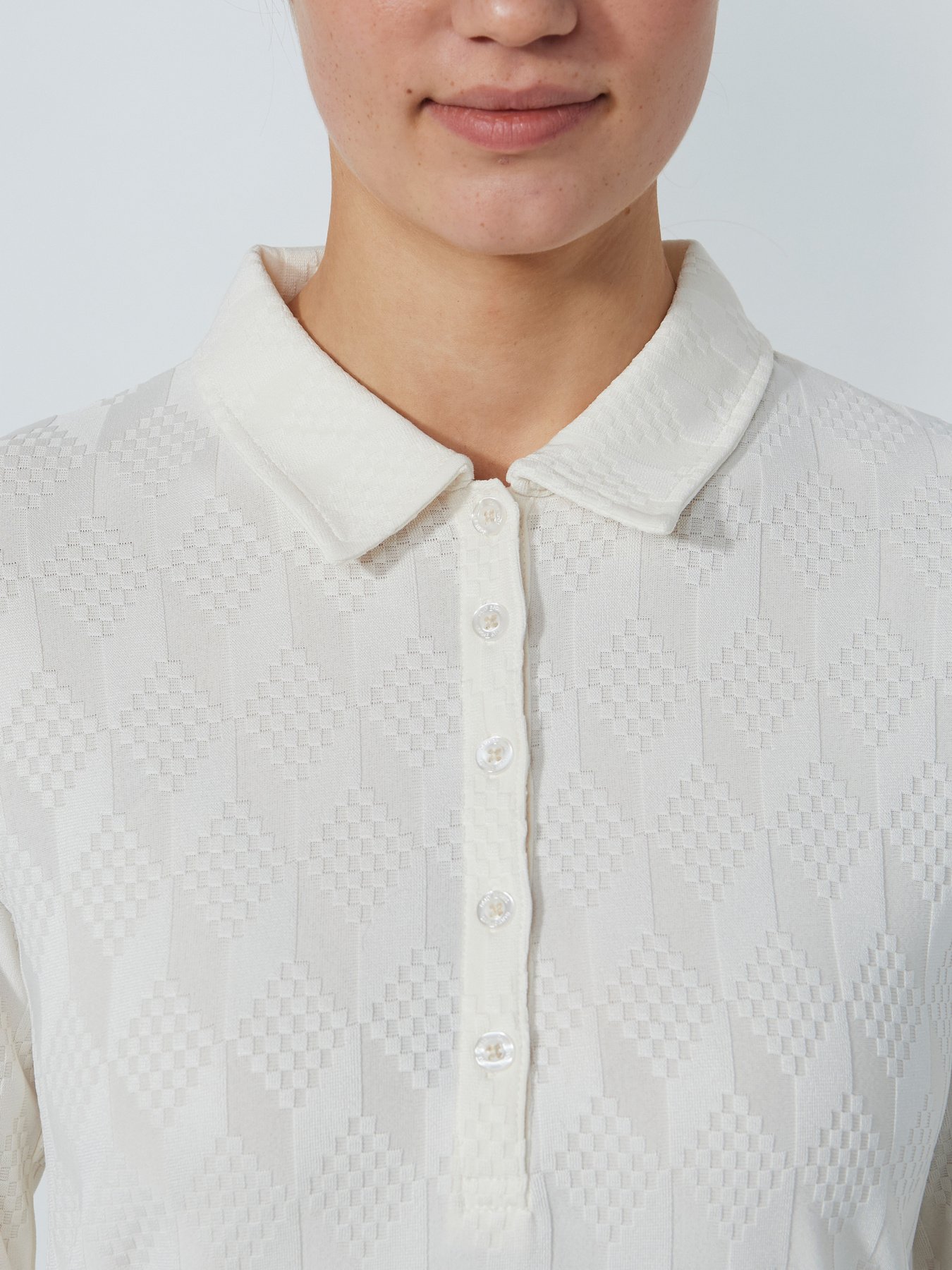 Daily Sports Graphic Jaquard Long-Sleeved Top für Damen Ivory – Bild 3