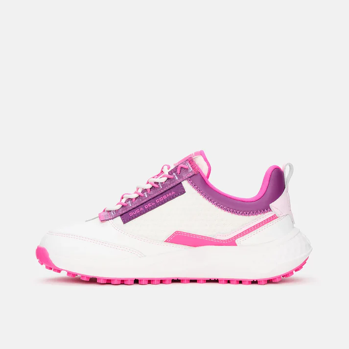 Duca Del Cosma Latina Damen Golfschuhe Weiss/Lila/Pink – Bild 3