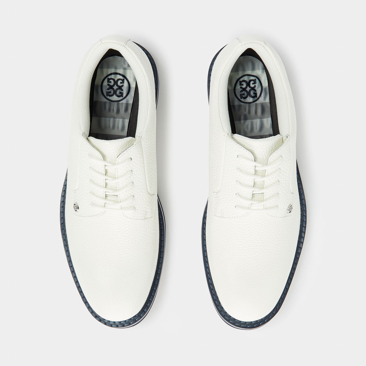G/Fore GALLIVANTER PEBBLE LEATHER Golfschuhe für Herren Weiß/Navy – Bild 3