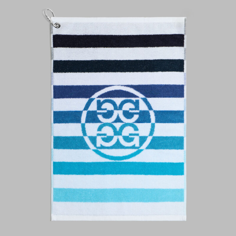 G/FORE MULTI STRIPE GOLF Handtuch Weiß/Blau/Schwarz