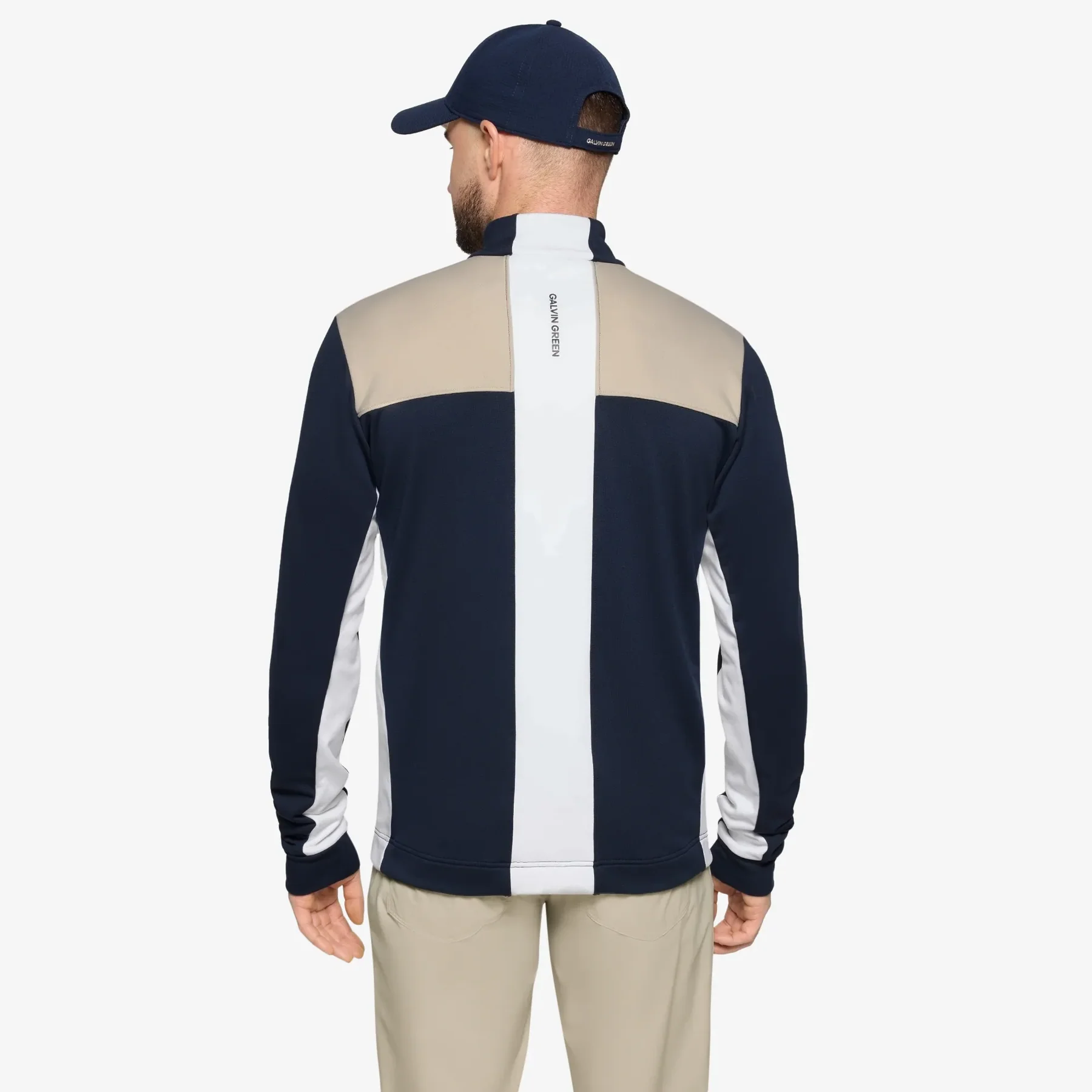 Galvin Green Dean Insulating Golf mid layer für Herren Sand/Navy/Weiß – Bild 3