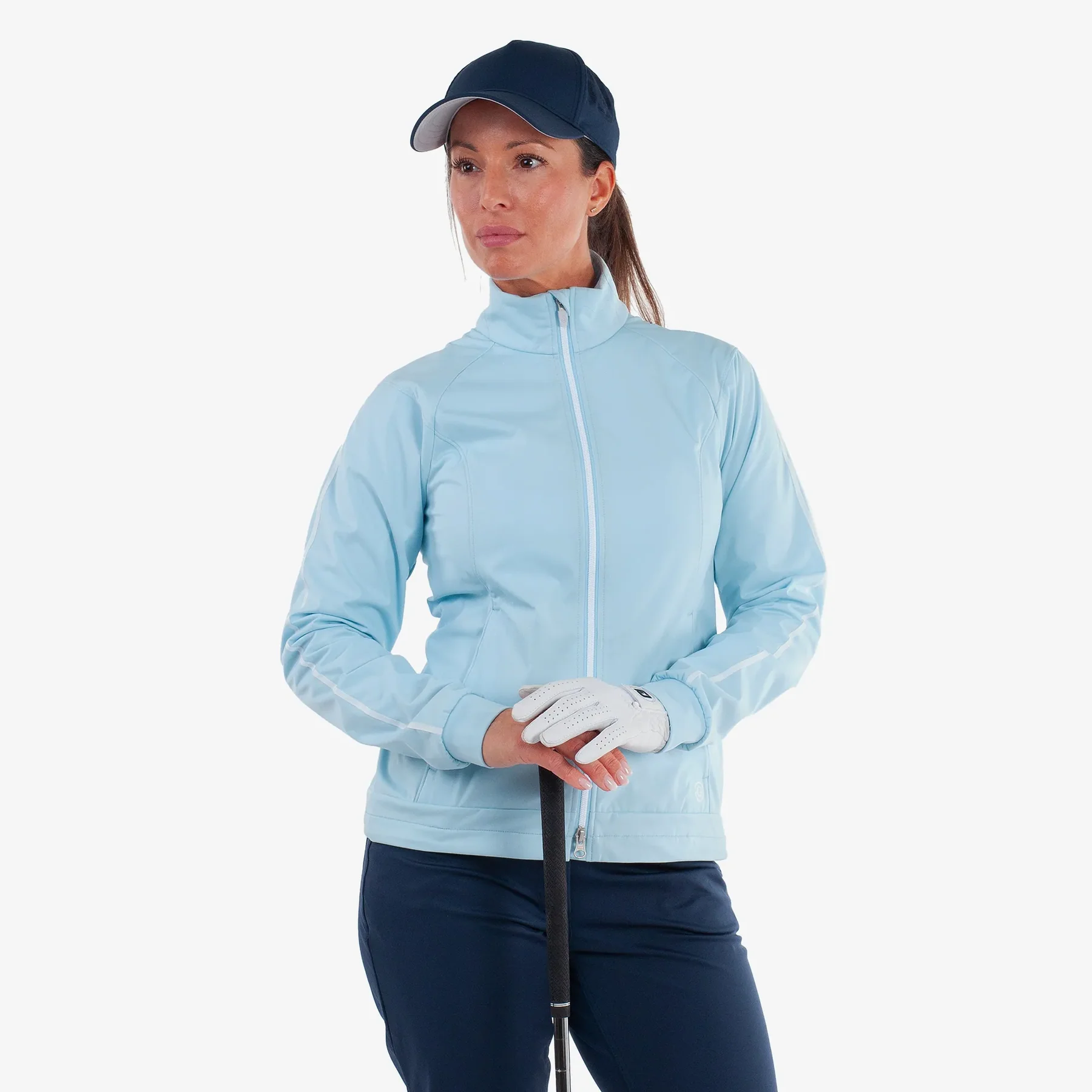 Galvin Green Lissy Windproof and Water Repellent Golfjacke für Damen Hellblau/Weiß – Bild 4