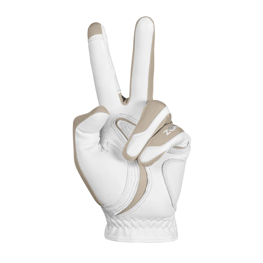 Zoom Hybrid Damen Golfhandschuhe Weiß/Sand linke Hand – Bild 2