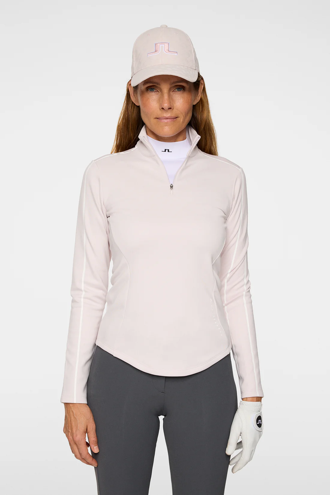 J. Lindeberg Nefe Quarter Zip Mid Layer für Damen Grauer Flieder