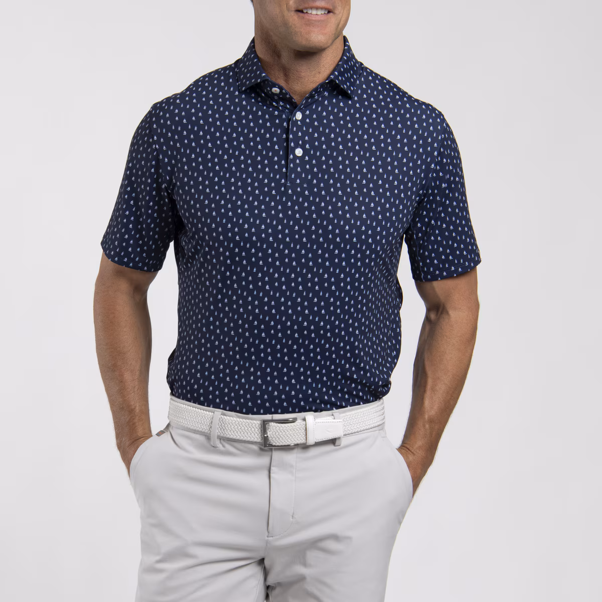 KJUS Golfer Polo S/S für Herren Atlanta Blau/Weiß