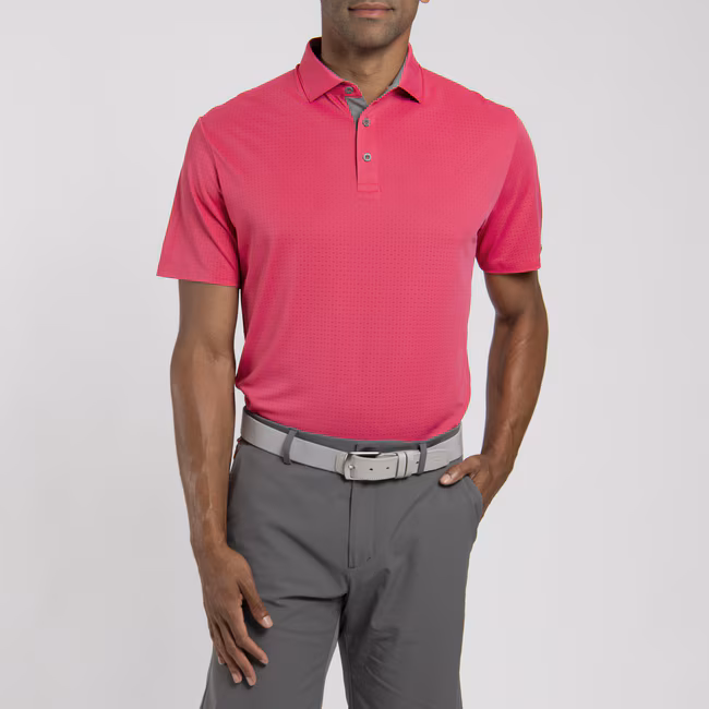 KJUS Savin Structure Polo für Herren Rhubarb (Rot)