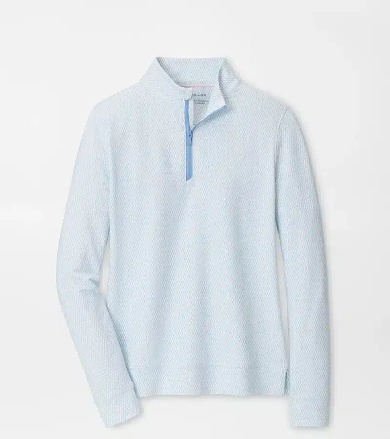 Peter Millar Perth Performance Quarter-Zip für Damen Weiß/Hellblau (Multi)