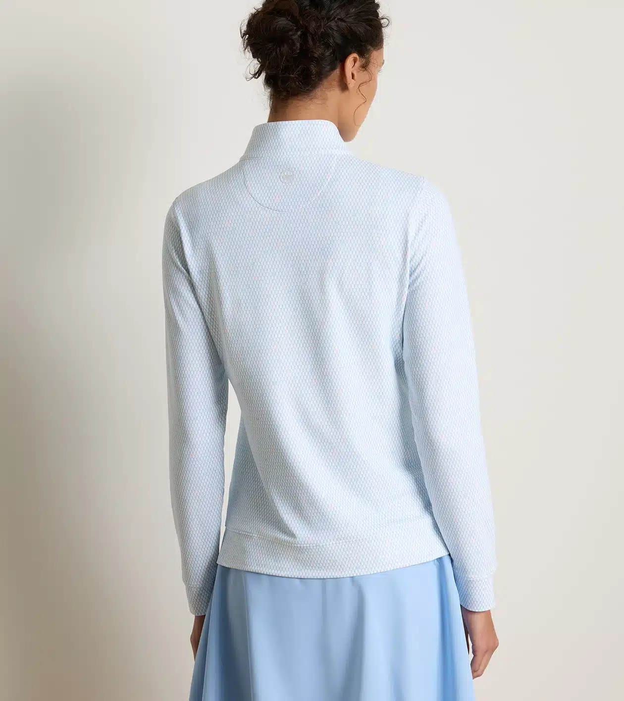 Peter Millar Perth Performance Quarter-Zip für Damen Weiß/Hellblau (Multi) – Bild 3
