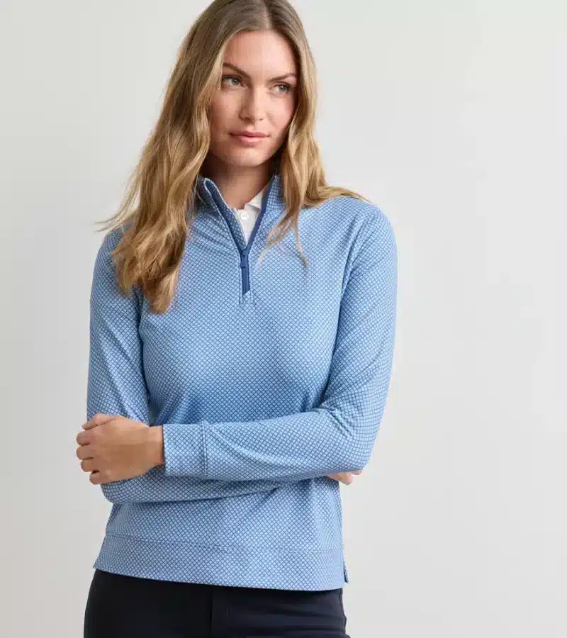 Alternative view of Peter Millar Palmetto Palms Perth Performance Quarter-Zip für Damen Blau (WINDSOR BLUE)