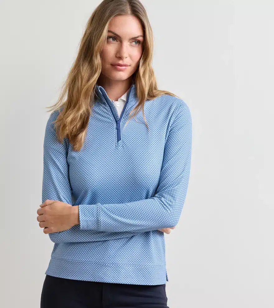 Peter Millar Palmetto Palms Perth Performance Quarter-Zip für Damen Blau (WINDSOR BLUE) – Bild 2