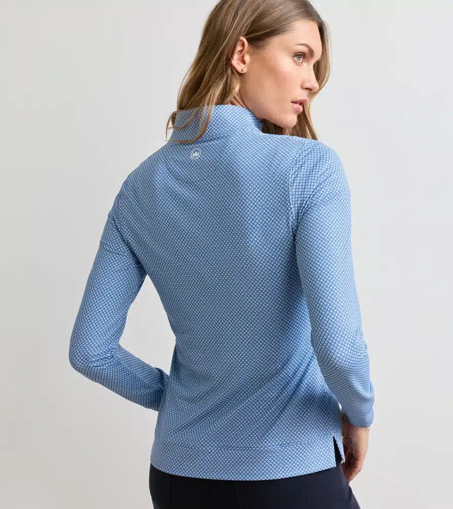 Peter Millar Palmetto Palms Perth Performance Quarter-Zip für Damen Blau (WINDSOR BLUE) – Bild 3