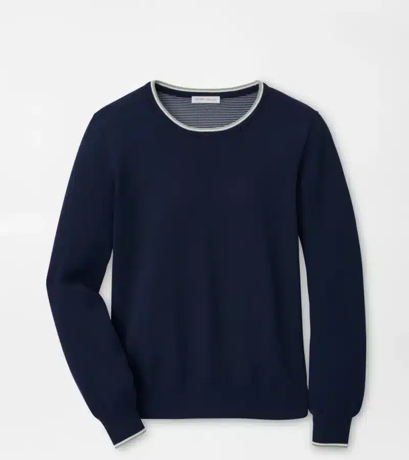 Peter Millar Coolspun Lite Cotton Crewneck Pullover für Damen Navy