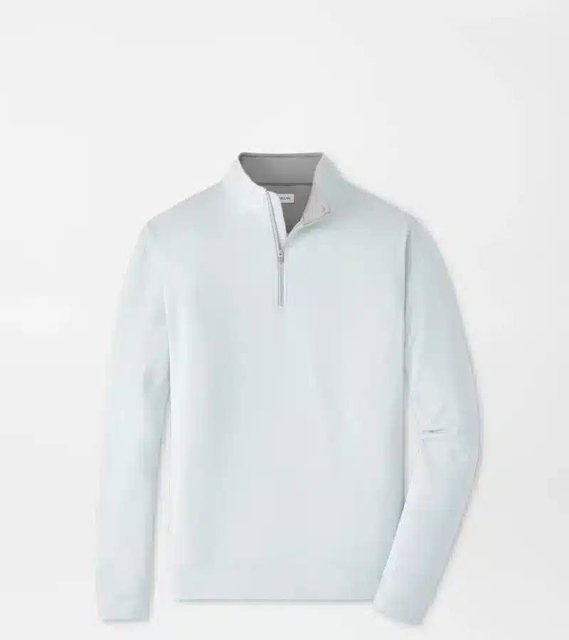 Peter Millar Perth Performance Quarter-Zip für Herren Hellgrau