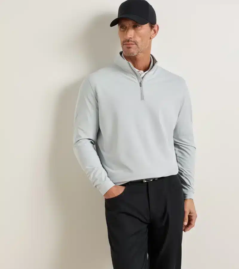 Alternative view of Peter Millar Perth Performance Quarter-Zip für Herren Hellgrau