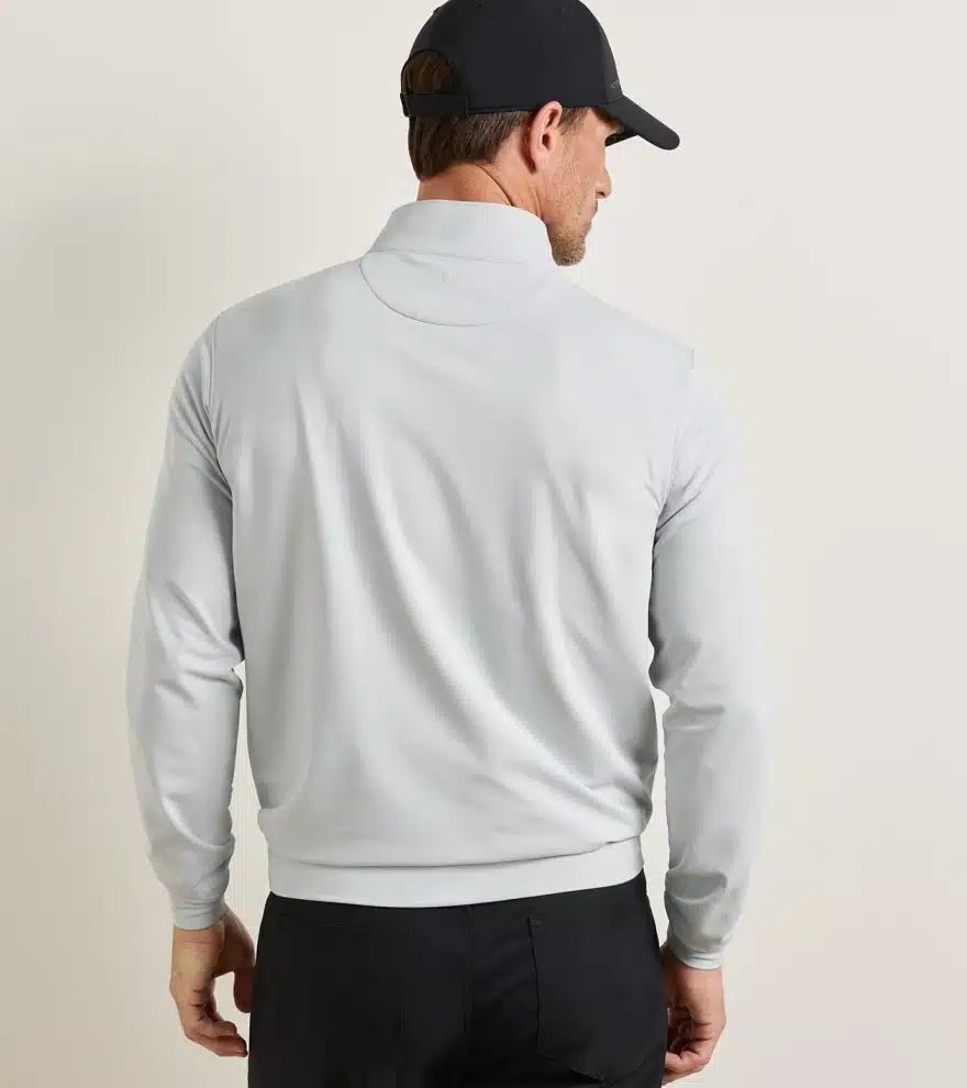 Peter Millar Perth Performance Quarter-Zip für Herren Hellgrau – Bild 3