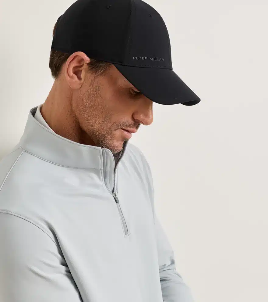 Peter Millar Perth Performance Quarter-Zip für Herren Hellgrau – Bild 5
