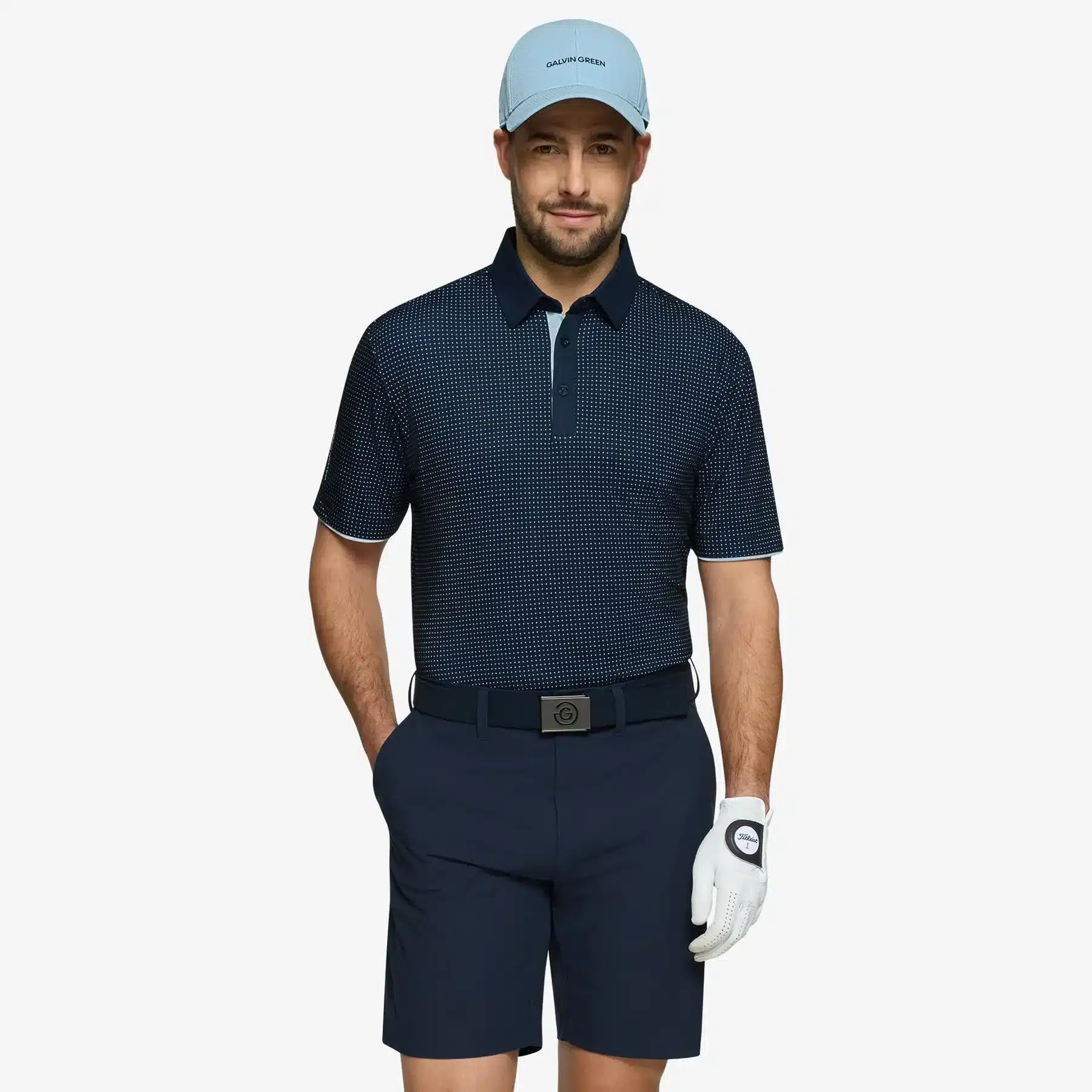 Galvin Green Medley Breathable Polo für Herren Crystal Blue/Navy – Bild 2