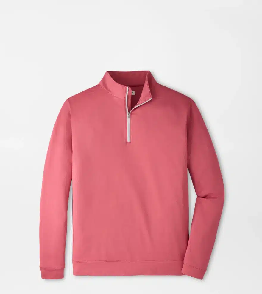 Peter Millar Perth Mélange Performance Quarter-Zip für Herren Rot Coral