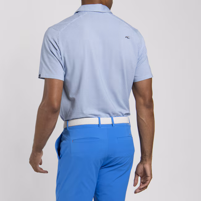 KJUS Hollow Pima Print Polo für Herren Weiß/Catamaran – Bild 3