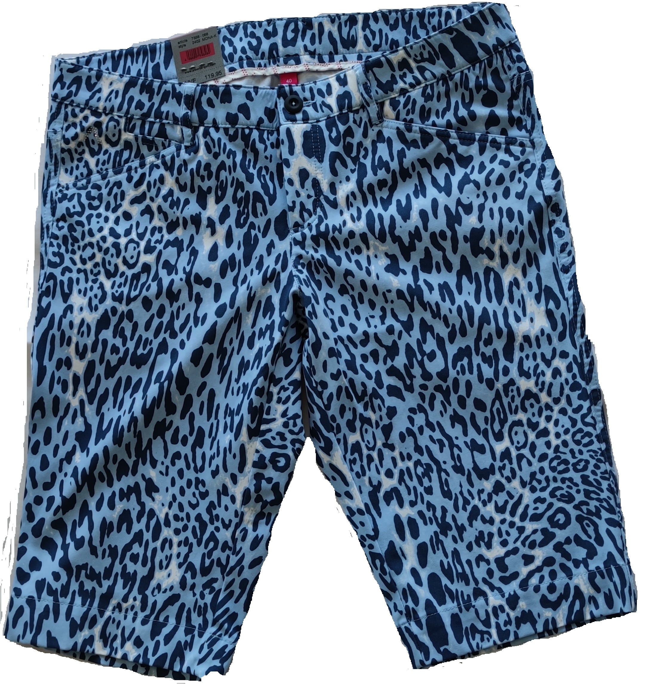 Alberto Mona -K Damen Shorts Wildtierdruck blau